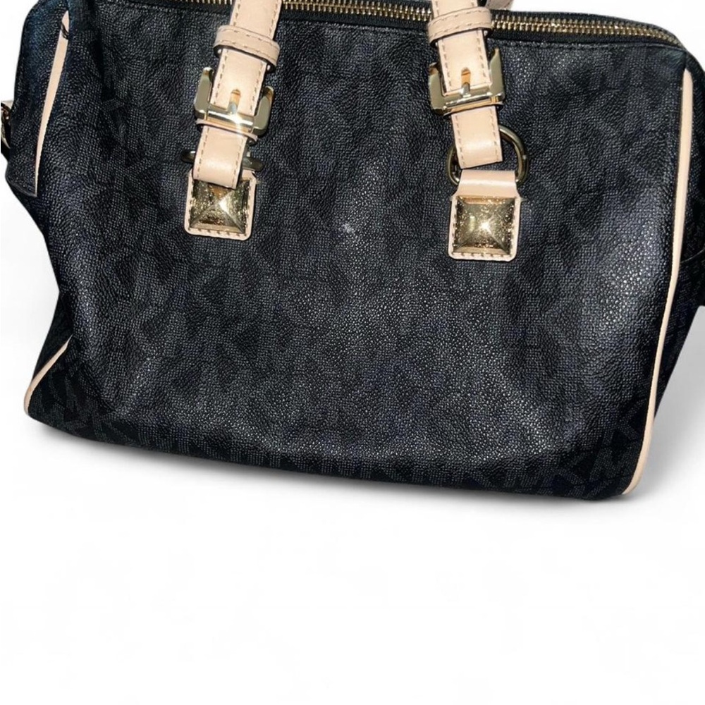 Michael Kors Black Satchel with Tan Accents - Picture 3 of 7